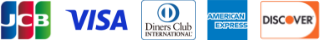対応：JCB、VISA、Dinners、Amex、Dicover